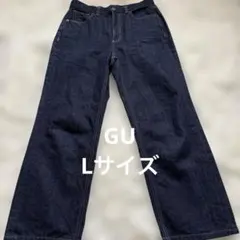GU デニムパンツ 濃紺 Lサイズ シンプル ストレート カジュアル 定番