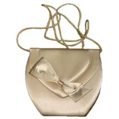 Yves Saint Laurent ゴールドサテンショルダーバッグ