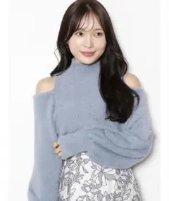 オープンショルダー ニット