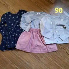 まとめ売りワンピース3点セット 90　ブリーズ　女の子　ワンピース