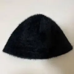 ファー素材 黒 バケットハット