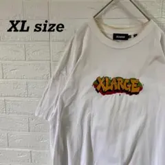 エクストララージ　刺繍ロゴTシャツ　ホワイト