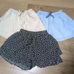 ユニクロ　110　ショートパンツ　スコート　3枚セット　女の子