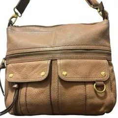 希少✨フォッシル　ショルダーバッグ　Morgan 大容量　ブラウン　レザー