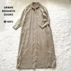 アーバンリサーチドアーズ リネン バックタックシャツワンピース 麻100％