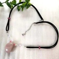 天然石ローズクォーツのネックレス　ハンドメイド