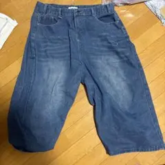 ブルーワイドデニムパンツ