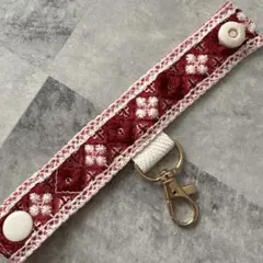 インド刺繍リボン　ループキーホルダー