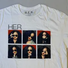 H.E.R. アーティストフォトプリントTシャツ ホワイト XL