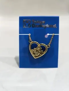 ディズニーランド　ミニーマウス　オープンハートネックレス　ゴールドカラー