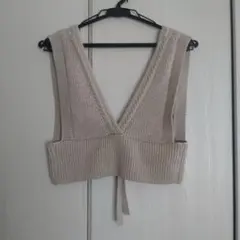 GU 2wayメランジニットビスチェ　　　　　ベージュ　Sサイズ