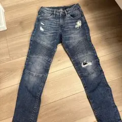 H&M デニムパンツ スキニー　ダメージ　140cm 美品