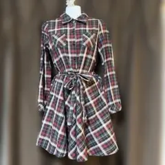 長袖シャツワンピース