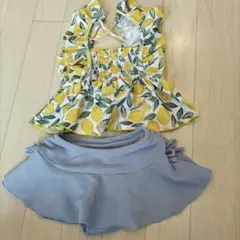 女の子用レモン柄セパレート水着　90cm