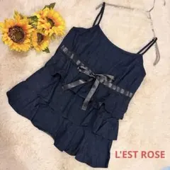 美品✨L'EST ROSE レストローズ デニム キャミソール ティアードのサムネイル