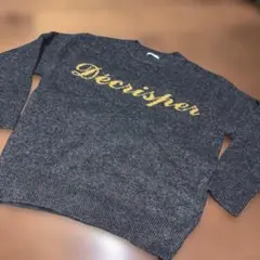 niko and.. ニコアンド　ニット　セーター　グレー　黄色ロゴ