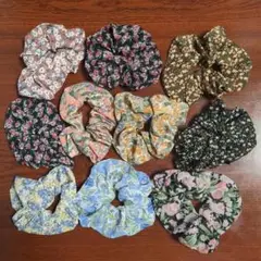 花柄シュシュ　10個セット