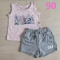 【新品】90cm babyGap ディズニーフリルトップストップス&パンツセット