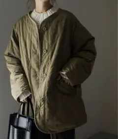 Fashion Letter キルティングジャケットコート