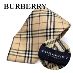 BURBERRY ネクタイ ノバチェック ベージュ イタリア製 シルク100％
