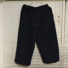 【中古品】無印良品　ネイビー ワイドパンツ ウール混紡