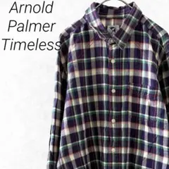 Arnold Palmer シャツ 長袖 チェック柄 胸ポケット 羽織り