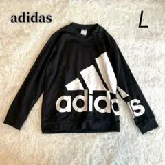 adidas アディダス【長袖トレーナー】L スウェット メンズ 黒 スポーティのサムネイル