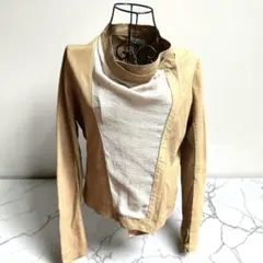 【BARNEYS NEWYORK】やぎ革 切替レザージャケット / ブルゾンのサムネイル