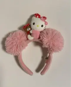 USJ ハローキティ カチューシャ ピンク ポンポン付