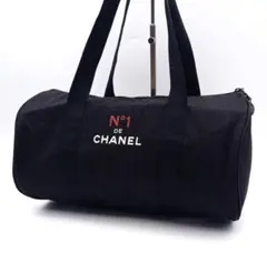 CHANEL シャネル ボストンバッグ ドラムバッグ キャンバス 黒 肩掛け CHANEL シャネル ボストンバッグ ドラムバッグ キャンバス 黒 肩掛け