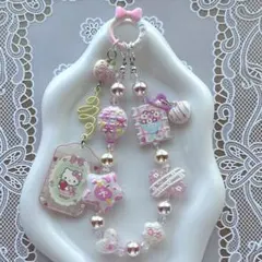 ハンドメイド　ストラップ　『クリーミーピンク』