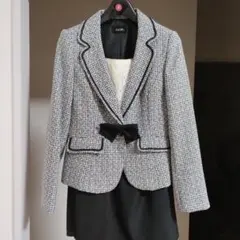 ママスーツ　9号　スーツ上下　セットアップ　黒　卒園式　卒業式　入学式　入園式