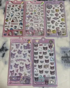 中国ライセンス　サンリオ　クロミ　ハローキティ　立体シール　5種類セット