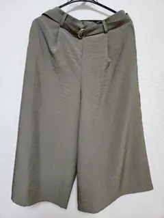 値下げしました！ オリーブグリーン ベルト付き ワイドキュロット
