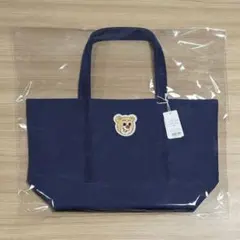 フェイラー オールドテディ ワッペントートバッグ ネイビー 大