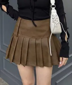 【大幅値下げ】mlineレザープリーツミニスカート サイズ2