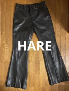 レザーフレアパンツ スラックス