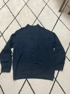 UNIQLO 3Dスフレヤーンモックネックセーター ネイビー