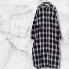CECIL Mc BEE セシルマクビー チェック ロング シャツ ワンピース