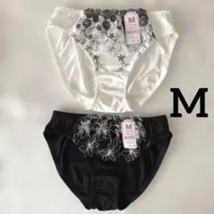 トリコットショーツ 黒 白 タンス整理品 M 2枚セット 清楚 大人可愛い 上品のサムネイル