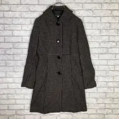 クリアインプレッション ドット柄　ウールコート　サイズ1 ブラック×ホワイト