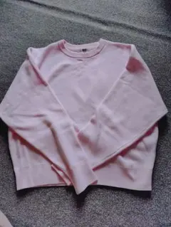美品 UNIQLOＣ スムースコットンクルーネックセーター ピンク S