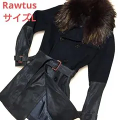 Rawtus ファー付き　ロングコート　ウール90%　ヤギ革　ラクーンファー