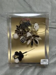 髪飾り 黒 ゴールド 成人式 前撮り 卒業式 結婚式