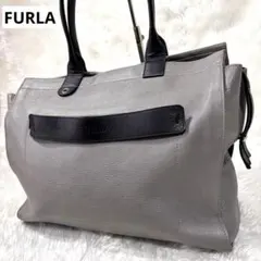 フルラ URANO ウラーノ メンズ レザー トートバッグ 肩掛け A4 グレー