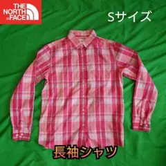 【古着良品】ノースフェイス ピンクチェック 長袖シャツ S NRW11603のサムネイル