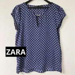 ZARA 半袖 ドット ブラウス