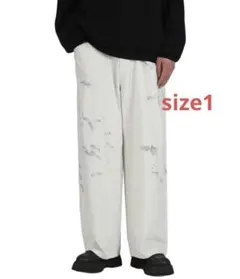 ANCELLM C/R DUCK DOUBLEKNEE PANTS ホワイト