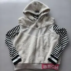 ウサギロゴ付きフードボアベスト　ボーダーハイネック2枚セット