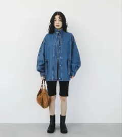 KBF 2WAY カラーデニムブルゾン　ライトブルー